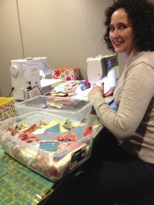 Look at all those scraps!  Christy's ready for improv sewing.  Bring it on!