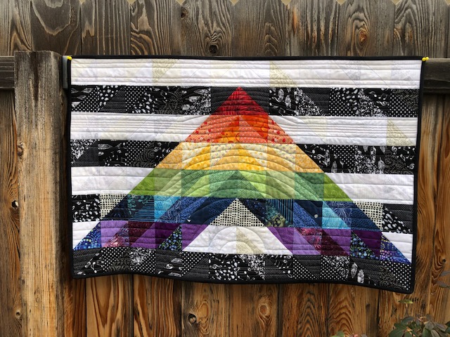 rainbow motif wall quilt