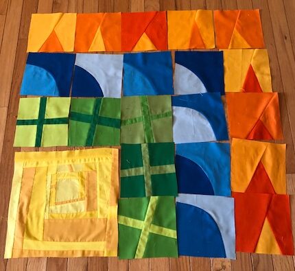 bright color quilt blocks